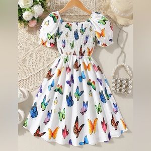 9y girl, Butterfly Print Puff Sleeve Dress